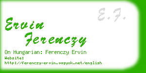 ervin ferenczy business card